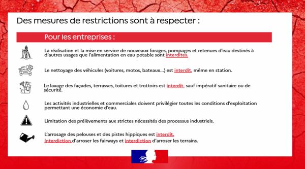 Restrictions pour les entreprises Restrictions pour les entreprises